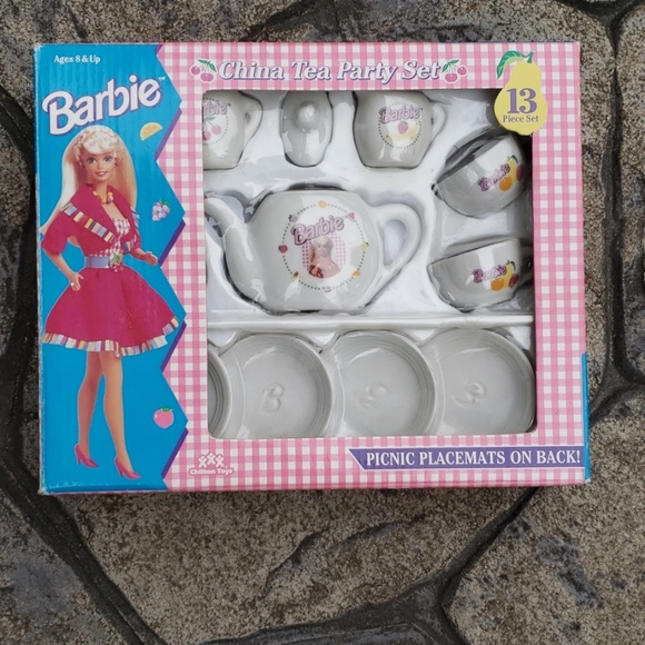 NWT BARBIE China tea party set